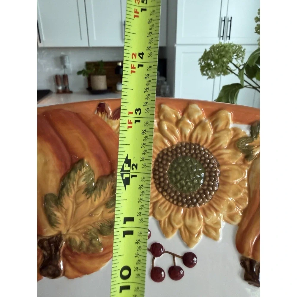 Burton + Burton Grateful Harvest Pumpkin Oval Serving Platter 18